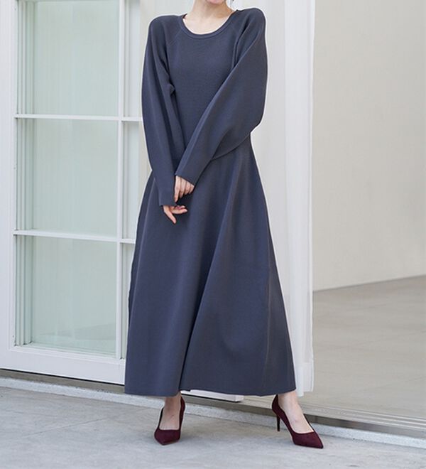 RANAN（ラナン）の「コクーンシルエットニットワンピ（ニットワンピース）」｜チャコール