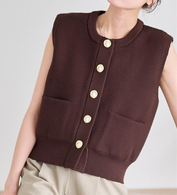RANAN（ラナン）の「ニュアンスボタンニットベスト（ベスト）」｜詳細画像