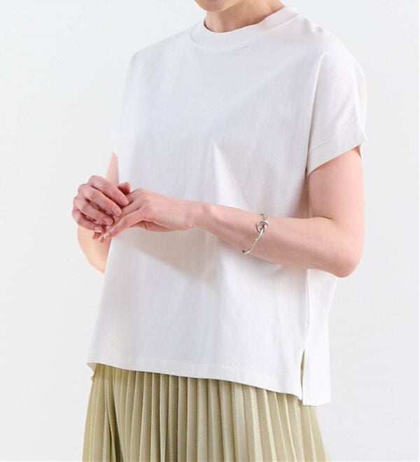 RANAN（ラナン）の「【選べる袖丈】＜BC＞綿100％プチハイネックＴシャツ（カットソー）」｜詳細画像