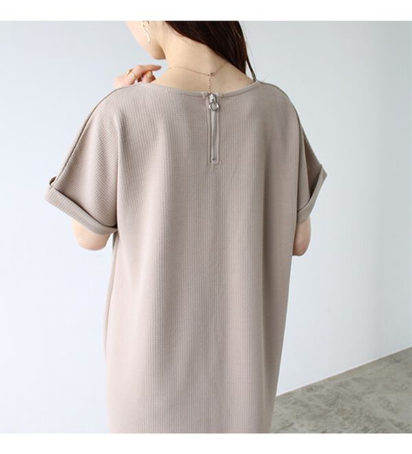 GeeRA（ジーラ）の「ひんやり快適！ジャカードスキッパーワンピ（カットソーワンピース）」｜詳細画像