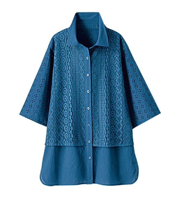 BELLUNA（ベルーナ）の「レース切替デザインシャツジャケット（シャツ）」｜詳細画像