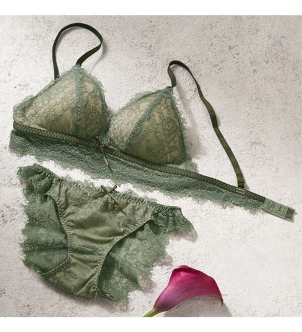 YU'NOW（ユナウ）の「アイラッシュレースブラレット＆ショーツセット（ブラジャー＆ショーツセット）」｜詳細画像