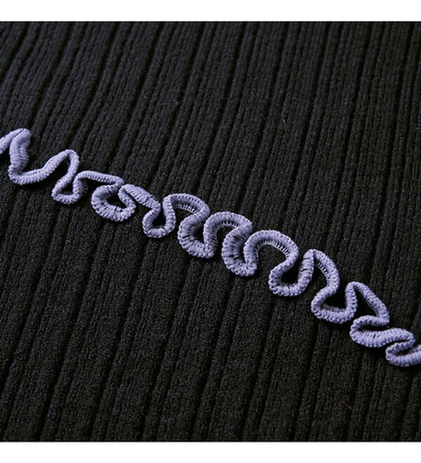 RANAN（ラナン）の「メローステッチ配色リブニット（ニット・セーター）」｜詳細画像