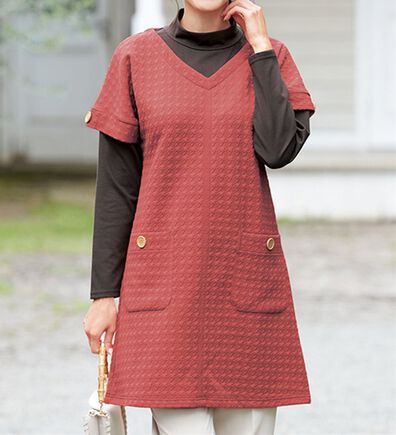 LAVIENNE（ラヴィエンヌ）の「１枚で楽ちん！重ね着風おしゃれチュニック（チュニック）」