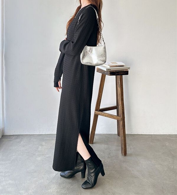 GeeRA（ジーラ）の「全骨格対応！選べるネックジャガードワンピ―ス（カットソーワンピース）」｜詳細画像