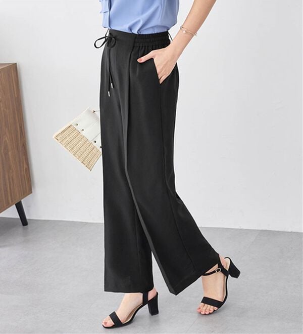 alotta（アロッタ）の「軽やかウエストリボンワイドパンツ（ワイドパンツ・ガウチョ）」｜詳細画像