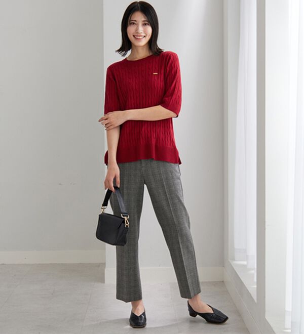 BELLUNA（ベルーナ）の「軽やか綿混！ケーブルニットプルオーバー（ニット・セーター）」｜詳細画像