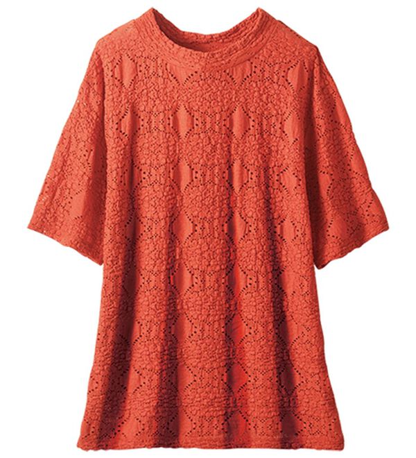 BELLUNA（ベルーナ）の「ストレッチレース調ハイネックプルオーバー（カットソー）」｜詳細画像