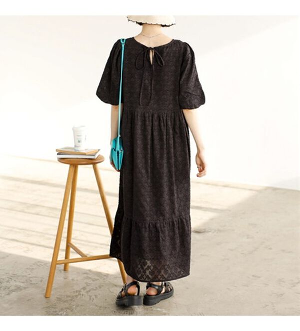 GeeRA（ジーラ）の「ジャカードパフスリーブワンピース（その他ワンピース）」｜詳細画像