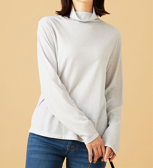 BELLUNA（ベルーナ）の「ラメ調ハイネックプルオーバー（カットソー）」｜詳細画像