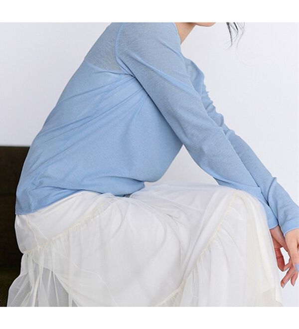 RANAN（ラナン）の「レディシルエットシアートップス（カットソー）」｜サックス