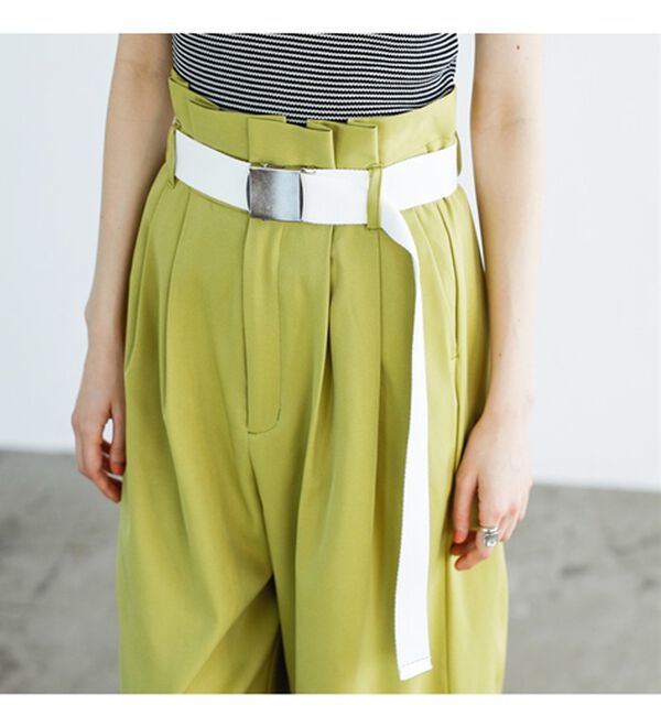 GeeRA（ジーラ）の「ベルト付ツイルパンツ（フルレングスパンツ）」｜詳細画像