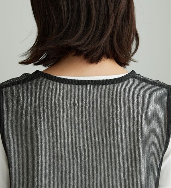 BELLUNA（ベルーナ）の「【2点セット】シアーストライプ素材ジレアンサンブル（アンサンブル）」｜詳細画像