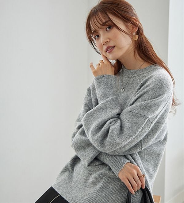 GeeRA（ジーラ）の「ゆるっと柔らか！袖ボリュームメランジニット（ニット・セーター）」｜詳細画像