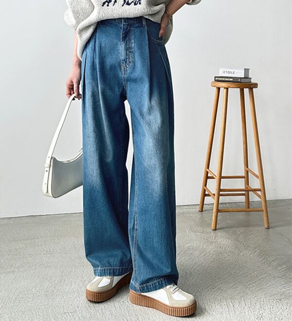 GeeRA（ジーラ）の「２タックワイドデニムパンツ（フルレングスパンツ）」｜詳細画像