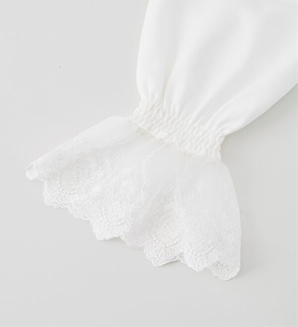 RANAN（ラナン）の「レースフリルプチハイネックブラウス（ブラウス）」｜詳細画像