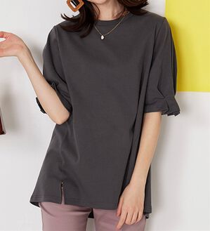 BELLUNA（ベルーナ）の「ひんやり！綿１００％キシリトール加工チュニック（チュニック）」｜チャコール