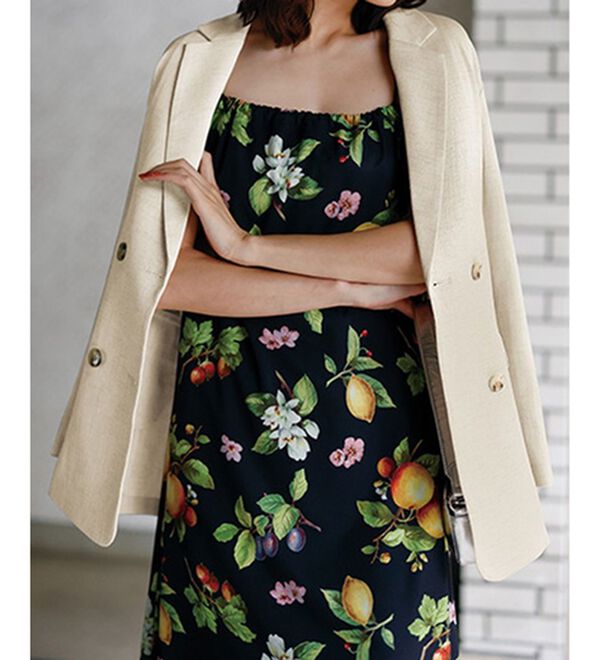 RANAN（ラナン）の「トロピカルプリントギャザーキャミワンピ（プリントワンピース）」｜詳細画像