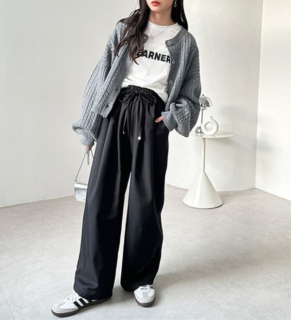 GeeRA（ジーラ）の「ウールライクダブルタックイージーパンツ（フルレングスパンツ）」｜詳細画像