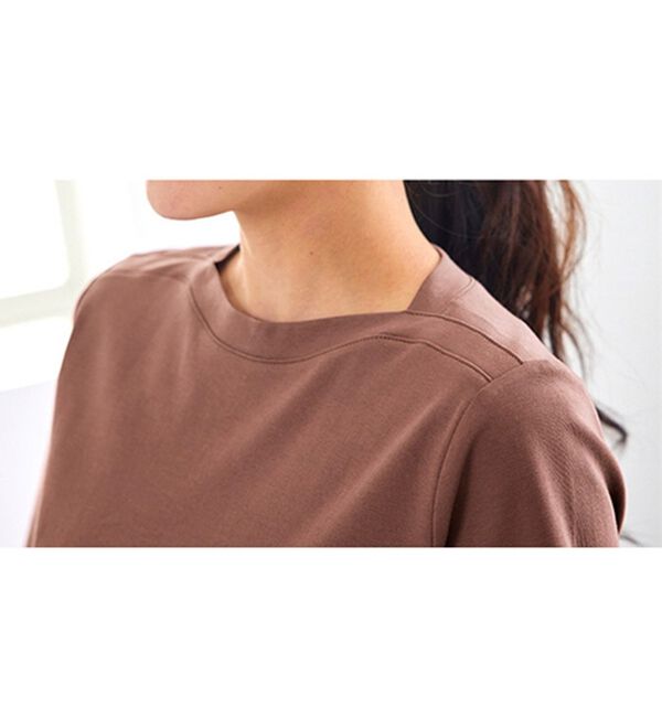 BELLUNA（ベルーナ）の「艶やか綿１００％シンプルプルオーバー（カットソー）」｜詳細画像