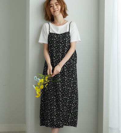 BELLUNA（ベルーナ）の「【2点セット】花柄プリントキャミワンピースアンサンブル（その他ワンピース）」