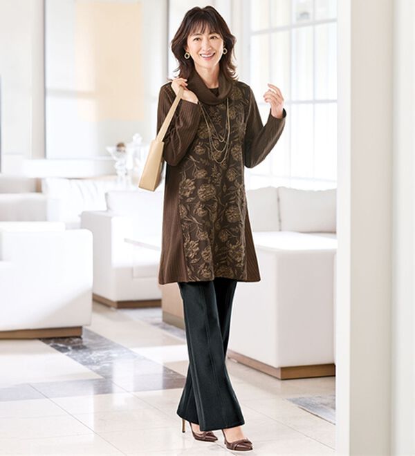BELLUNA（ベルーナ）の「すっきり伸びる！ハイテンション美脚パンツ　ブーツカット（フルレングスパンツ）」｜詳細画像