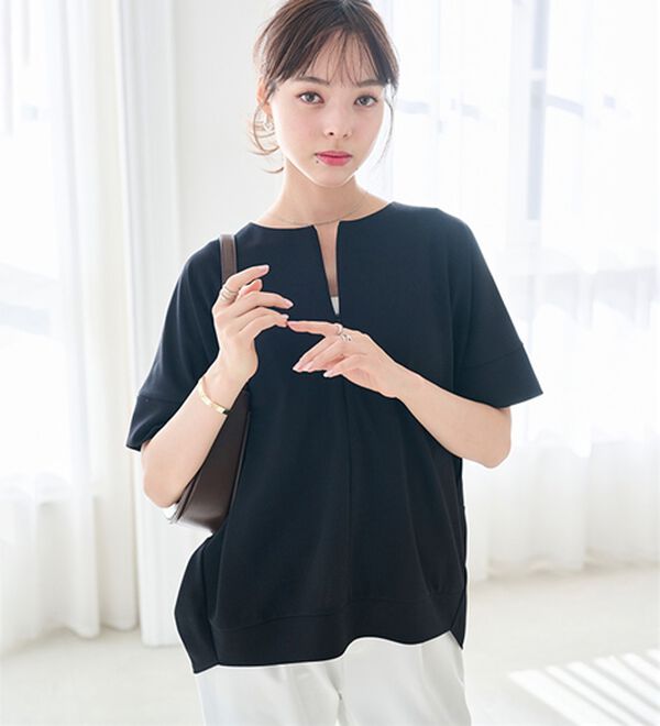 RANAN（ラナン）の「【4つの機能付】ひんやりハーフジップコクーンチュニック（チュニック）」｜詳細画像