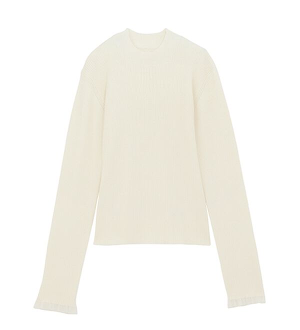 RANAN（ラナン）の「【春色追加】シアーフリル袖ハイネックリブニット（ニット・セーター）」｜詳細画像