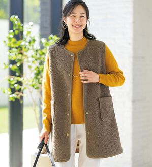 ルフラン（ルフラン）の「軽くて暖か！裏チェックリバーシブルベスト（ベスト）」｜詳細画像