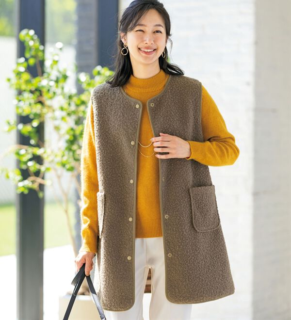 ルフラン（ルフラン）の「軽くて暖か！裏チェックリバーシブルベスト（ベスト）」｜詳細画像