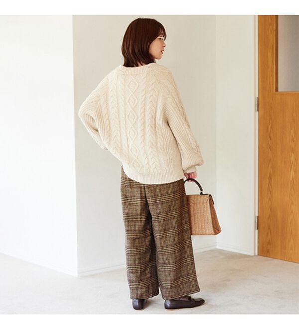 Viola e Viola（ヴィオラ エ ヴィオラ）の「ゆるストレートチェックパンツ（ワイドパンツ・ガウチョ）」｜詳細画像