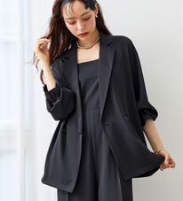 RANAN（ラナン）の「ジャケット＆サロペットドレスセット（パンツスーツ）」