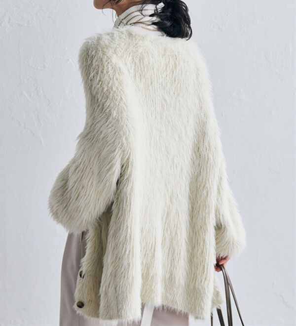 RANAN（ラナン）の「ロングフェザーシャギーオーバーカーデ（ニットカーディガン）」｜詳細画像