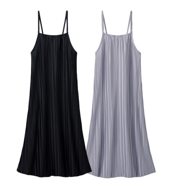 「【２色組】大人かわいい！プリーツワンピ（パジャマ・ルームウェア）」｜詳細画像