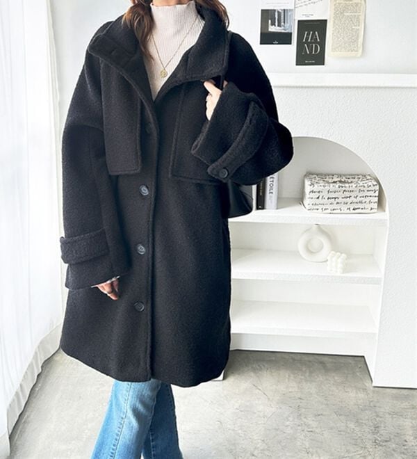 GeeRA（ジーラ）の「リングウールライクスタンドカラーコート（ハーフコート）」｜詳細画像