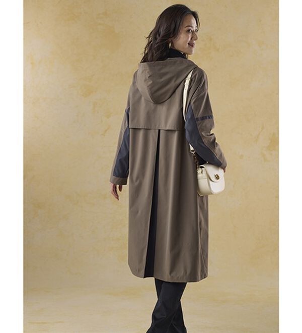 BELLUNA（ベルーナ）の「メモリー調素材配色切替デザインコート（ロングコート）」｜詳細画像