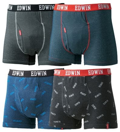 「【４枚組】＜エドウイン＞デニム好きに贈るエチケットボクサーパンツ・トランクス各４枚組（メンズ尿シミパンツ）」