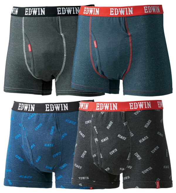 「【４枚組】＜エドウイン＞デニム好きに贈るエチケットボクサーパンツ・トランクス各４枚組（メンズ尿シミパンツ）」｜詳細画像