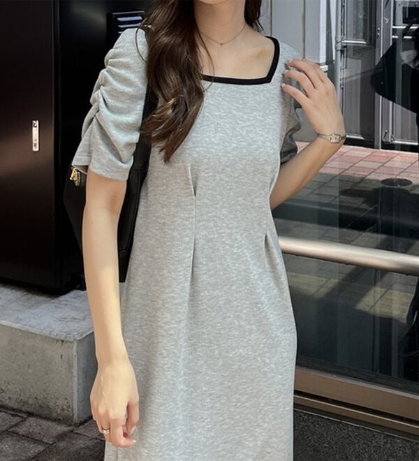 GeeRA（ジーラ）の「バックオープン配色リブワンピース（その他ワンピース）」｜詳細画像