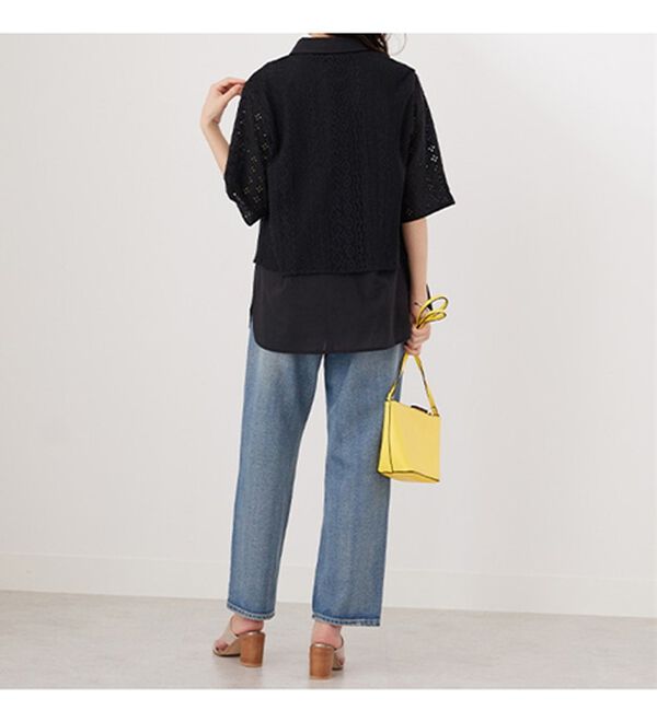 BELLUNA（ベルーナ）の「レース切替デザインシャツジャケット（シャツ）」｜詳細画像