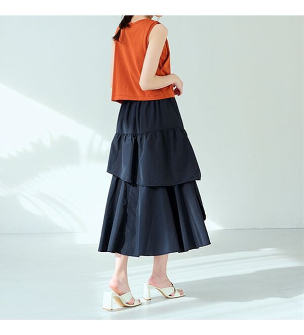 RANAN（ラナン）の「ひんやり！ランダムティアードスカート（ロングスカート）」｜詳細画像