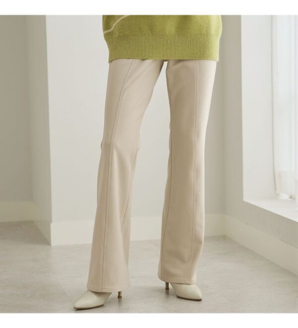 BELLUNA（ベルーナ）の「すっきり伸びる！ハイテンション美脚パンツ　ブーツカット（フルレングスパンツ）」｜詳細画像