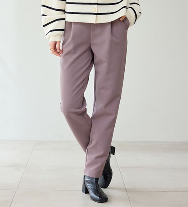 RANAN（ラナン）の「あったか！裏起毛美脚シルエットタックパンツ（フルレングスパンツ）」｜詳細画像