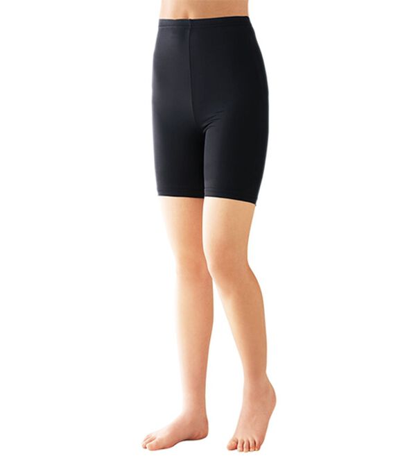 「接触冷感ひんやりスパッツ（スパッツ・レギンス）」｜ブラック 3分丈