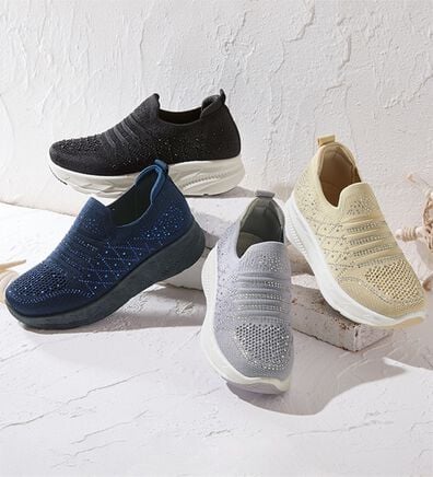 BELLUNA（ベルーナ）の「きらめきビジューニットスニーカー（スニーカー）」