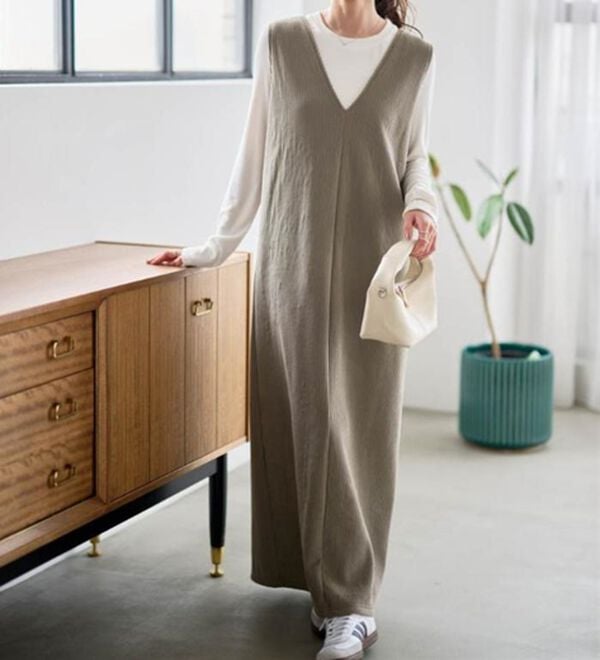 RANAN（ラナン）の「あったか裏ベロアニットコールジャンパースカート（ジャンパースカート）」｜詳細画像