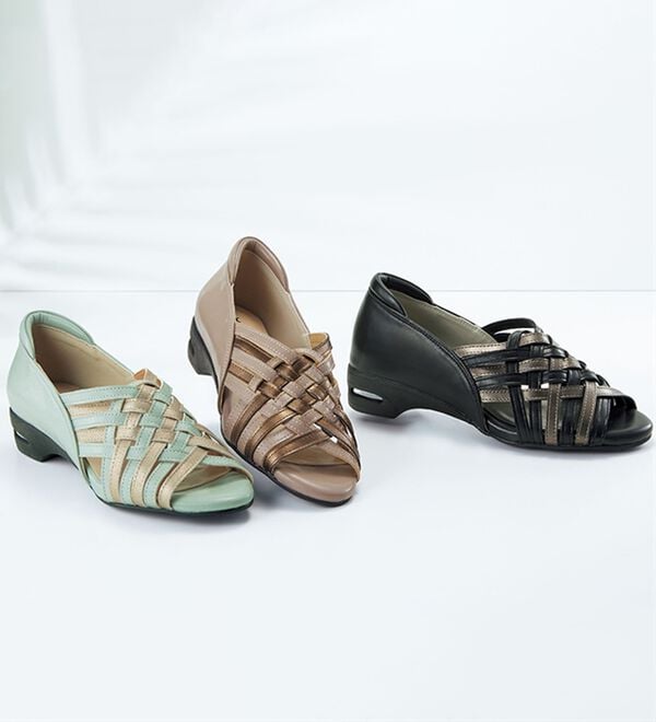 BELLUNA（ベルーナ）の「４Ｅ配色メッシュオープントゥパンプス（パンプス）」｜詳細画像