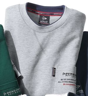 「＜ダンロップ・リファインド＞ゆったり７分袖ライトトレーナー（メンズトレーナー）」｜杢グレー