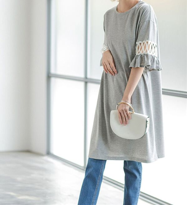 RANAN（ラナン）の「袖レース切替チュニックワンピース（チュニックワンピース）」｜詳細画像