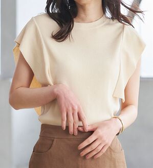 RANAN（ラナン）の「ひんやり！スクエアスリーブサマーニット（ニット・セーター）」｜アイボリー